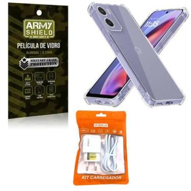 Imagem de Kit Capinha AntiShock P/ Moto G75 + Carregador Turbo + Pelicula 3D - A