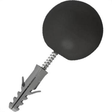 Imagem de Batedor De Porta Sforplast Bola Preta Pacote Com 10 Pecas