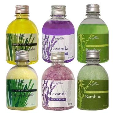 Imagem de Kit 3 Sais De Banho + 3 Espumas P/Banheira Relaxante Aromas - Bagnare 