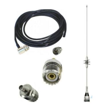 Imagem de Kit Antena Dual Band Vhf 1/4/ Uhf 5/8 Cabo Coaxial Ap0188 - Steelbras