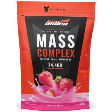 Imagem de Hipercalórico Mass Complex 14.400 New Millen 3kg, Morango