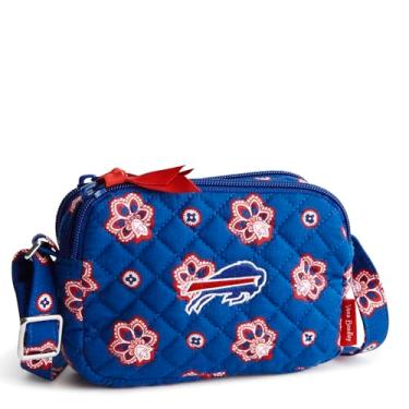 Imagem de Vera Bradley Bolsa tiracolo de algodão NFL Small Stadium, Buffalo Bills em azul royal/bandana vermelha