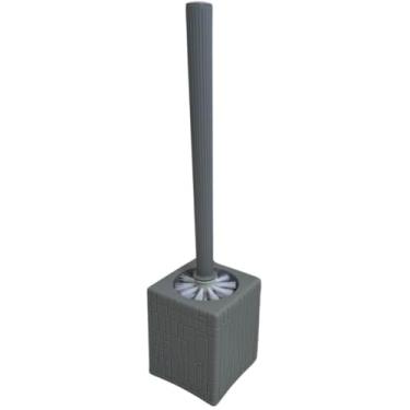 Imagem de Escova De Vaso Sanitário Limpeza Vaso Com Adesivo Parede(Cinza)