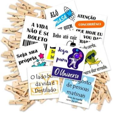 Imagem de Kit 100 Tags para Drinks e Pregadores Naturais - Nicolados