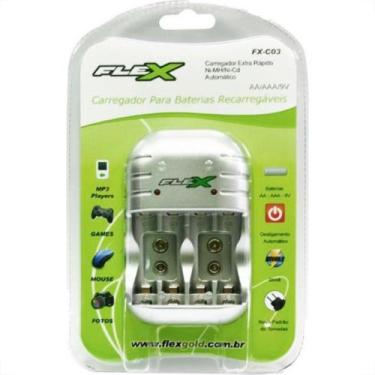 Imagem de Carregador Para Pilhas 4Aa/Aaa Ou 2 Bateria 9V Flex Bivolt Fx-C03 - FL