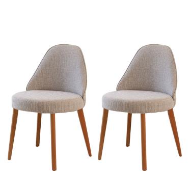 Imagem de Conjunto Suíça com 2 Cadeiras Madeira Moderna Mobília - Brisa/ Imbuia Nat.