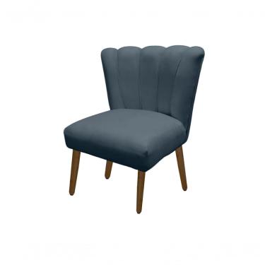 Imagem de Cadeira Pétala Flor Para Sala De Estar Penteadeira Salão Suede Azul Turquesa