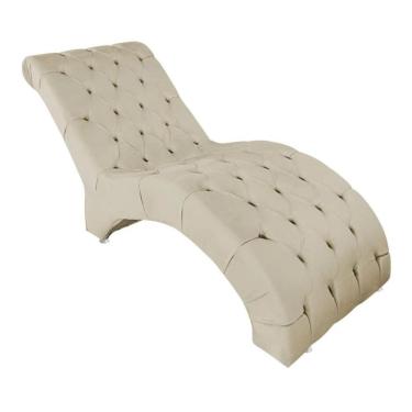 Imagem de Recamier Divã Espreguiçadeira Para Sala Cliníca Estética Talita Suede Cor:bege