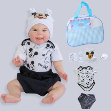 Imagem de Bebê Boneco Reborn Menino original Realista de Silicone Mickey Pode Da