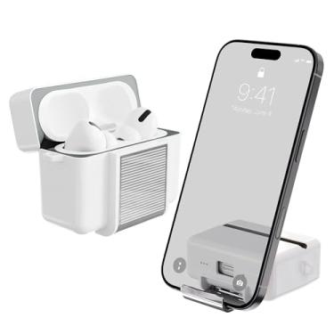 Imagem de PZOZ Capa para AirPods Pro 1/2 com suporte para iPhone – Compatível com AirPods Pro 1ª/2ª geração, mesmo material oficial, resistente a choques, proteção total, carregamento sem fio