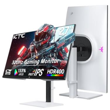 Imagem de Monitor gamer branco KTC Monitor de 27 polegadas WQHD (2560x1440) IPS rápido, 300 Hz (suporta 320 Hz via overclocking) 1 ms 144% sRGB Alto brilho 450 cd/㎡, luz azul baixa, sem cintilação, 2 x HDMI, 1