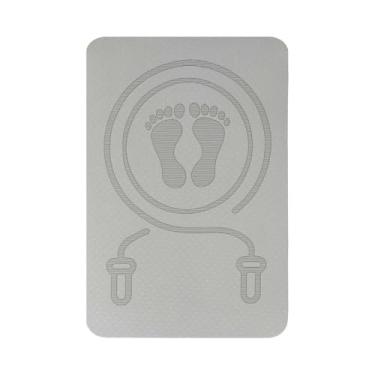 Imagem de Colaxi Tapete de pular corda, tapete de pular de 8 mm de espessura, protege o piso e o equipamento para uso interno e externo, para academia doméstica, Cinza