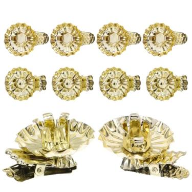 Imagem de ABOOFAN 20 peças de Suportes de Velas Clip-On, Clipes de Velas de Metal para Árvore de, Clipes de Suporte para Velas Dourados para Decoração de, 5 x 4,2 x 3 cm