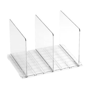 Imagem de Organizador de bolsa de bolsa de placas de prateleira ajustável Organizador de armazenamento de bolsas de plástico para quarto de armário Boas estantes de estante clara Durável