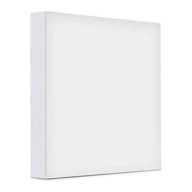 Imagem de Tela de Pintura 20x20cm sem Cavalete Branca Moldura de Madeira