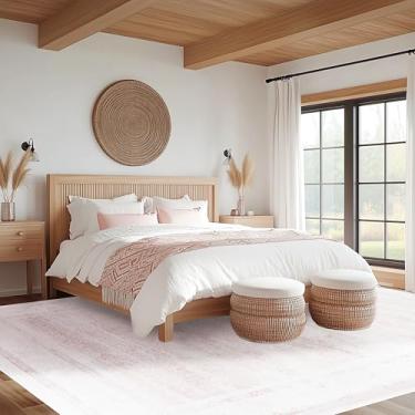 Imagem de LAISE - Tapetes para quarto de meninas, sala de estar e bebês, antiderrapantes, não soltam a pele, macios - Rosa, 96 x 120 cm