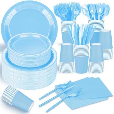 Imagem de Conjunto de artigos de festa TWOWYHI Light Blue para 30 convidados, 22