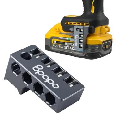 Imagem de Suporte de broca hexagonal de alumínio de 1/4 polegada adequado para Dewalt 20V MAX XR DCF870 – Suporte lateral organizador de brocas magnéticas para chave de impacto, comporta 4 bits, lado esquerdo