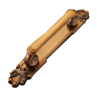 Imagem de Maçaneta de porta deslizante de madeira antiga exposta, puxador e empurrador para móveis, armários, gavetas, guarda-roup