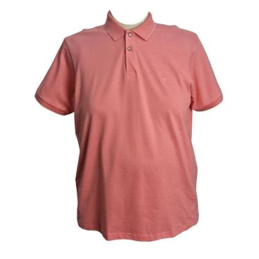 Imagem de Camiseta Polo Masculina 100% Algodão Cratus Plus Size Salmão