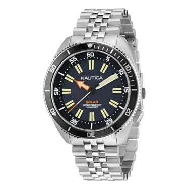 Imagem de Nautica Relógio masculino com pulseira de aço inoxidável (modelo: NAPNVS405), Prata