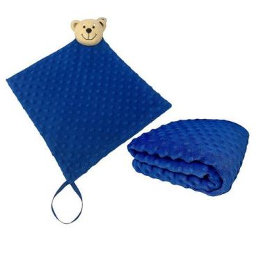 Imagem de Manta Cobertor Alto Relevo + Naninha com Pelucia para Bebê - Xukinha S