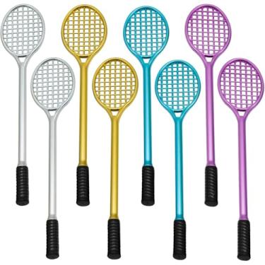 Imagem de Pacote com 8 canetas esferográficas de tênis – 4 cores divertidas com ponta lisa de 0,7 mm, canetas esferográficas com tema esportivo para amantes de tênis, treinadores e fãs – Ótimo presente para