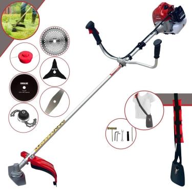 Imagem de Aparador de Grama Kawashima BCJ620L À Gasolina 62cc 3HP 10.000rpm Com Carretel + Faca 2 Pontas + 3 Pontas + 40 Dentes de Vídea + 80 Dentes + Trimmer