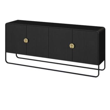 Imagem de Balcão Buffet Orgânico Luna Artesano 180 cm (larg) em MDP Nero Quatro 