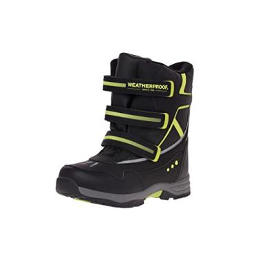 Imagem de Bota de neve infantil impermeável Kody com vários fechos, Black/Lime, 1 Big Kid