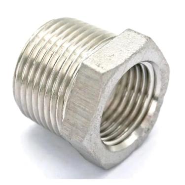 Imagem de DWBPGVUN Adaptador redutor de bucha redutora de aço inoxidável 304 fêmea BSP 1/5.1 cm BSP macho para 3/20.3 cm