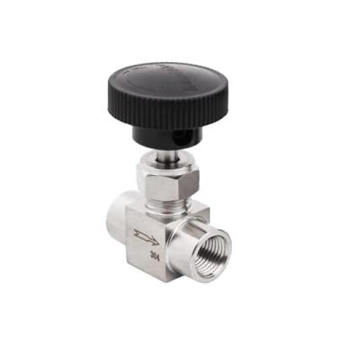 Imagem de Válvula de agulha de controle de fluxo de aço inoxidável 304 rosca fêmea igual de 1/5.1 cm WWECCQIJ