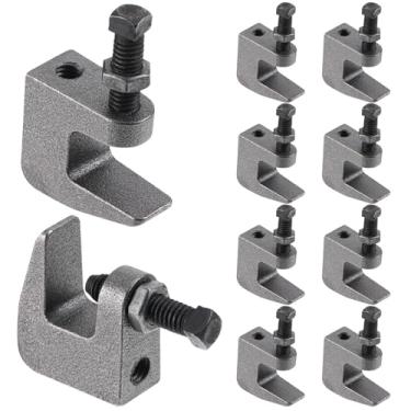 Imagem de Braçadeiras de viga superior, braçadeira de haste de segurança de ferro de 3/20.3 cm, abertura de mandíbula de 3/10.2 cm, padrão UNC, suporte vertical de tubulação de montagem de teto na parede para