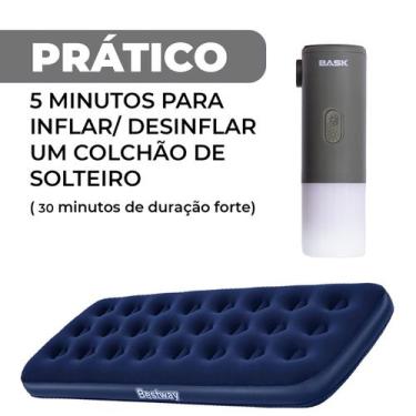 Imagem de Bomba de Ar Para Infláveis Com Lanterna Variação de Luzes Portátil Bas