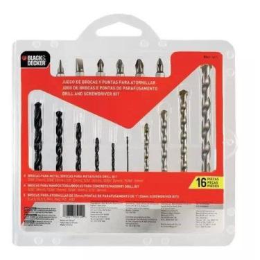 Imagem de Jogo Furadeira B&decker Bd0130cs Brocas Pontas Parafusar - Black+Decke
