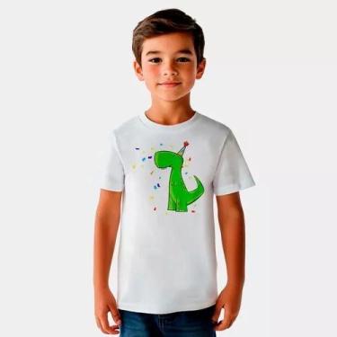 Imagem de Camiseta Infantil Dinossauro Verde Aniversario - loja dinka, 4