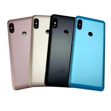 Imagem de SHOWGOOD Capa traseira para Xiaomi Redmi Note 5 Pro para Note 6 Pro, capa de bateria de substituição com adesivo adesivo (Note 5Pro azul)