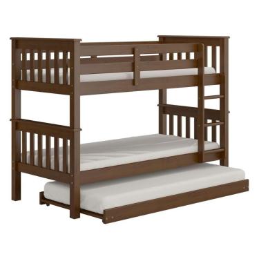 Imagem de Treliche De Solteiro Madeira Maciça Para Colchão 88 X 188 Cm Multimóveis Cr35245 Castanho Castanho