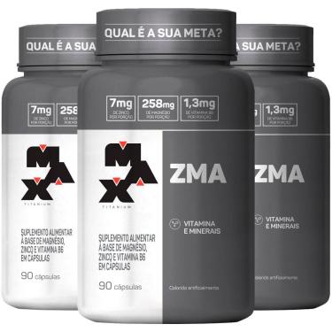 Imagem de 3x ZMA Aumento de Testosterona com 90 cápsulas Max Titanium
