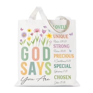 Imagem de Bolsas bíblicas para mulheres, presentes cristãos para mulheres, sacola de lona, bolsa de igreja, presentes de aniversário de Natal para meninas, amigas, filhas, batismo, comunhão, confirmação