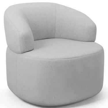 Imagem de Poltrona Giratória Orgânica Para Sala De Estar Living Helena L02 Linho