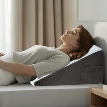 Imagem de WOLKI Travesseiro de cunha refrescante para dormir, almofadas de cama de 30,5 cm para cabeceira, almofada para refluxo ácido noturno, suporte lombar e traseiro, terapia de elevação de pernas, auxílio