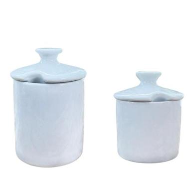 Imagem de Kit de 2 Açucareiros de Porcelana Branca - 400ml e 250ml - Antilope De