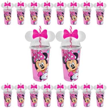 Imagem de Kit 30 Copos Minnie com Orelhas para Festa Infantil Decoração e Lembra
