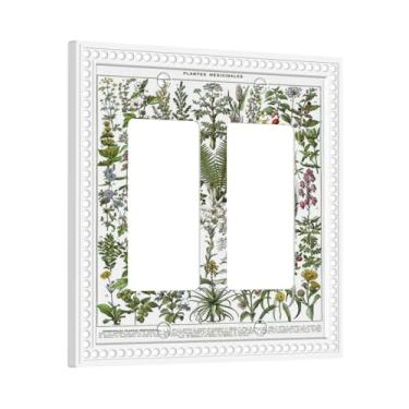 Imagem de Retro 2 Gang Double Rocker/GFCI Light Switch Cover Chart Wild Venenous Plants Chart North America Species Educational Outlet Wall Plate Placa Frontal Nature Center Camp Science Decor Botânica Quarto