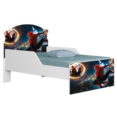 Imagem de Mini Cama Infantil 148x68cm Proteção Lateral Herói Aranha Z53 - Mpozenato