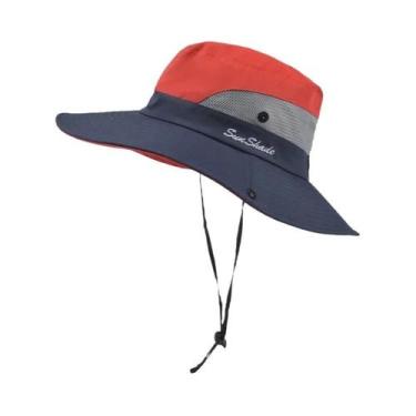 Imagem de Chapéu Bob Feminino de Aba Larga com Proteção UV UPF 50+ - Balde com A