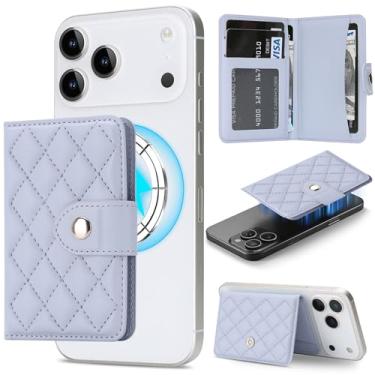 Imagem de NINKI Mag-Safe Carteira Magnética para iPhone 17/16/15/14/13/12 Series, Suporte de 4 Cartões de Couro Minimalista Slim Magnet Destacável para Google Pixel 10/9/8/7/Pixelsnap Carteira Feminina - Preta