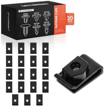 Imagem de A-Premium 50 peças de nylon suporte de placa de licença U-Nut prendedor de carro prendedor prendedor clipes de pino compatíveis com Nissan Rogue Sentra Versa Frontier Pathfinder Armada Leaf 370Z Cube