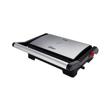 Imagem de Mini Grill Elétrico Oster OGRL230 2 em 1 com abertura 180° - Inox Inox / 110